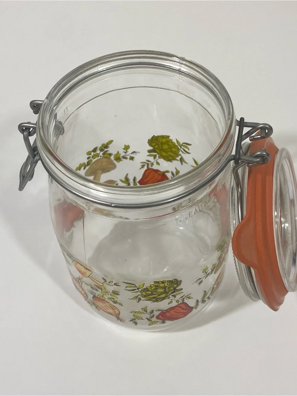 Vintage 70’s Arc Spice of Life 1 Liter Glass Storage Canister Kitchen mushroom